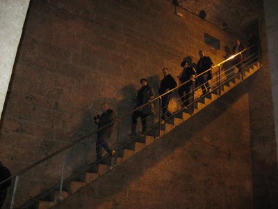 Foto 2. S'han fet quatre visites comentades, al Campament de La Canadiense i al Dipòsit del Pla de l'Aigua (a la foto).