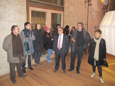 Foto 2. La salutació s'ha fet al Castell del Rei, al Turó de la Seu Vella.