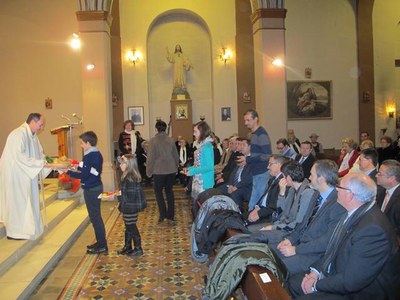 Foto 3. L'alcalde ha assistit a la missa en honor a Sant Antoni a l'església de la Puríssima Sang.