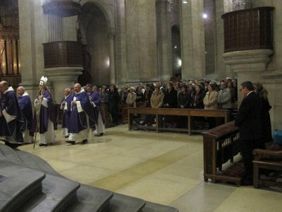 L’eucaristia ha tingut lloc aquesta tarda a la Catedral Nova de Lleida i hi ha assistit el paer en cap.