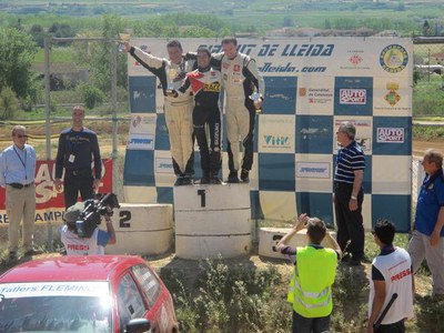 Alonso i Gómez, en el lliurament de premis del Campionat, que s'ha disputat al circuit de la Caparrella.