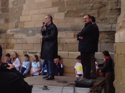 Jesús Castillo, a la Seu Vella, en la trobada de les escoles de Lleida associades a la Unesco.