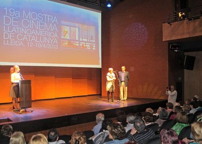 Montse Parra i Osvaldo Francia, a la cloenda de la 19a Mostra, a CaixaForum Lleida.