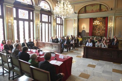 El lliurament de premis del 7è Concurs Periodístic Josep Pernau s'ha fet al Saló de Sessions de la Paeria.