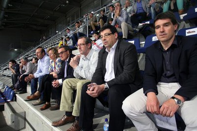 El paer en cap ha felicitat el Força Lleida, que domina l’eliminatòria després de guanyar el Palència al Barris Nord (72-66).