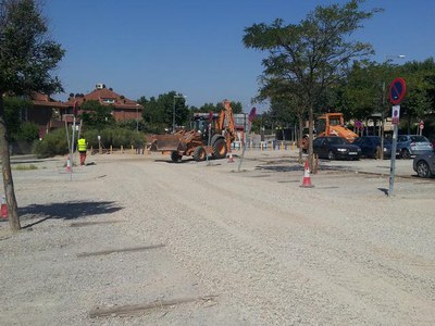 Els treballs a l’aparcament provisional de l’hospital Santa Maria per condicionar-lo es faran durant tot el dia.