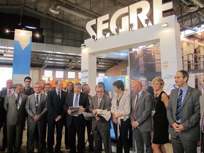 La comitiva, encapçalada pel paer en cap, Àngel Ros, ha visitat el recinte i els expositors de la Fira de Sant Miquel.