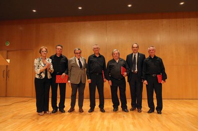 Àngel Ros, amb J.Presseguer i D.Arderiu, i els membres del quartet "Terres de Ponent".