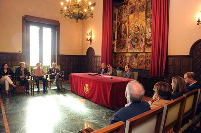 El conveni de col·laboració entre la Paeria i GlobaLleida s'ha signat aquest matí a la Paeria.