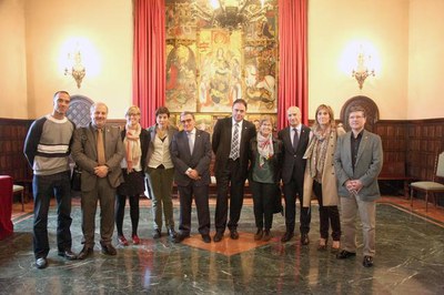 Visita institucional de l'alcalde de Manresa a la Paeria.