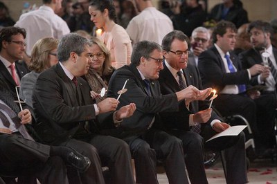 El president de la Generalitat, Artur Mas, ha presidit l'acte inaugural amb l'alcalde, Àngel Ros, a la Seu Vella.