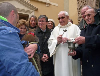 L’església de la Puríssima Sang ha acollit la missa en honor a Sant Antoni, protector dels animals.