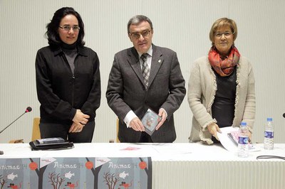 L'alcalde, Àngel Ros, la tinenta d'alcalde Montse Parra,i la directora d'Animac, Carolina López, han presentat la 18a edició d'Animac a Lleida..