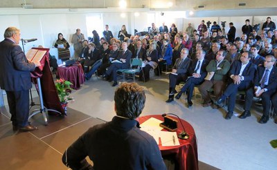 L'alclade Ros, a la Casa de la Cultura de les Borges, on s'ha fet l'acte unitari.