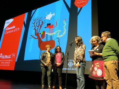 Moment de la cloenda de l'Animac, amb la japonesa Maya Yonesho, que ha fet un taller amb l'Escola Municipal d'Art Leandre Cristòfol.