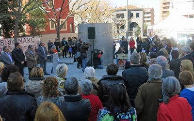 La commemoració del Dia Internacional de les Dones s'ha fet a Lleida a la plaça 8 de Març.