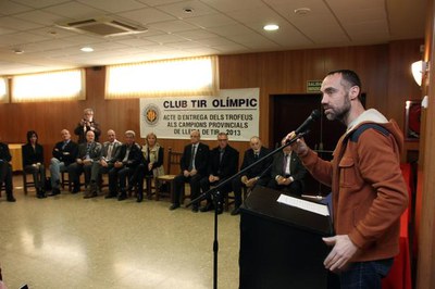 Txema Alonso, en la Gala del Club Tir Olímpic Lleida, destacant els triomfs de l'entitat i la participació dels seus membres en els campionats disput….
