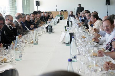 El paer en cap, a l’assembla anual del gremi d’Extractors d’Àrids i Fabricants de Formigó Preparat de Lleida, que s'ha fet a la Llotja.