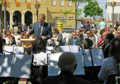 Àngel Ros ha assistit al concert que la Banda Municipal de Lleida ha ofert a Magraners per la seva festa major.