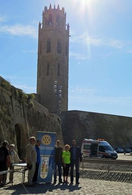M.Parra i T.Alonso, en la 2a Cursa Rotària d'Orientació que s'ha fet al Turó de la Seu Vella i el Centre Històric.