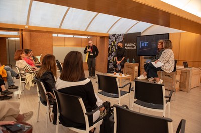 Zamora i Teixidó, a la Fundació Sorigué, en una activitat en el marc del festival Intangible..