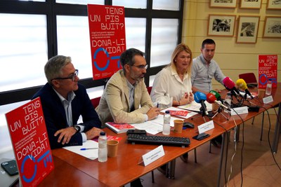 La roda de premsa per presentar la campanya de la Xarxa de Mediació per al Lloguer Social.