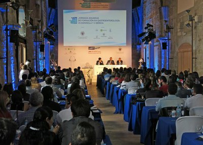 El tinent d'alcalde Fèlix Larrosa, a la Jornada Aquarius de formació en Gastroenterologia.