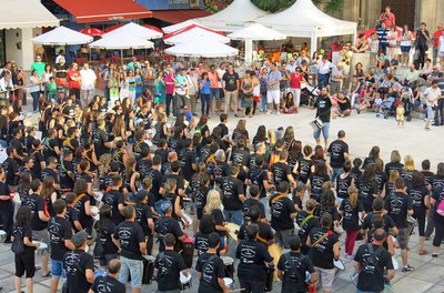 Una batucada popular amb uns 180 músics d’arreu del territori, a la Festa de la Música que s’ha celebrat a Lleida.