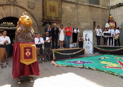 Diversos regidors i el bisbe de Lleida, en els actes organitzats pel Patronat del Corpus de Lleida.