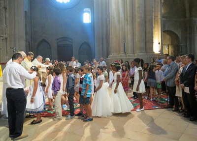 A la litúrgia hi han assistit nens i nenes de les parròquies de Lleida que enguany han rebut la primera comunió.