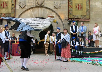 L’Àliga i el Lleó de Lleida és l'únic dia de l’any que fan la sortida des de la Paeria.