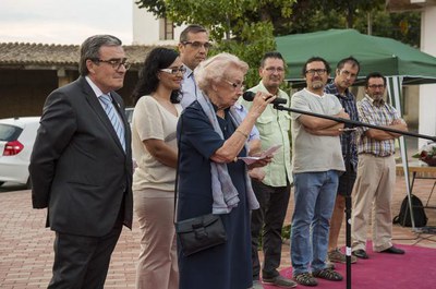 Maria Pilar Saenz Garcia, vídua de Ramon Raventós, ha estat la pregonera de la Festa Major 2014 de Raimat..