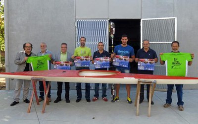 El regidor d'Esports, en la presentació del 2n descens popular pel riu Segre Ciutat de Lleida.