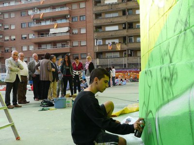 El pati de l'escola ha acollit nombroses activitats al voltant de la sostenibilitat i el medi ambient.