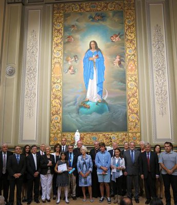 Els premiats d'enguany del certamen literari de l'Acadèmia Mariana.