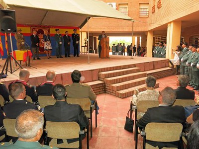 L'acalde Ros, en l’acte institucional de celebració de la patrona de la Guàrdia Civil, la Verge del  Pilar.