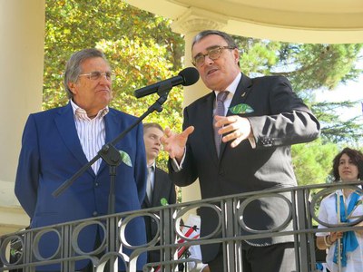 Àngel Ros i Antoni Siurana, en la commemoració dels 150 aniversari dels Camps Elisis.