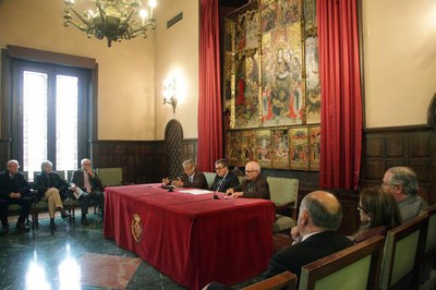 La recepció s'ha celebrat al Saló del Retaule de la Paeria.