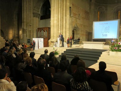 El tinent d'alcalde Larrosa, en el lliurament de premis Funde a la Seu Vella.