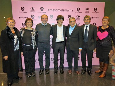 Les autoritats locals i els organtizadors, al concert Mamapop a l'Auditori.