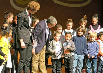 L'alcalde Ros ha participat en la Gala de Cap d'Any del Club Banyetes que s'ha començat a enregistrar avui.