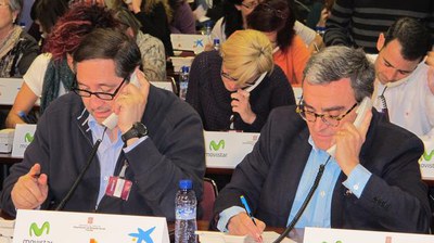 El paer en cap i el conseller Pelegrí han volgut col·laborar, un any, més amb la Marató de Tv3..