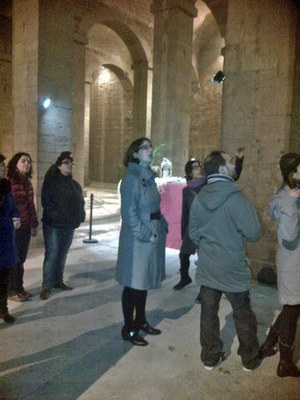 La Cobla de Joglars de Nadal ha visitat el pessebre instal·lat al Dipòsit de l'Aigua.