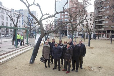 L’alcalde de Lleida, Àngel Ros, acompanyat de les tinents d’alcalde, Marta Camps i Montse Mínguez, ha visitat aquest dijous les obres.