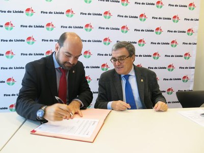 Signatura d’un conveni de col·laboració entre Fira de Lleida i la Federació d’Entitats Excursionistes de Catalunya.