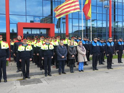 El paer en cap, Àngel Ros, juntament amb la tinenta d’alcalde i regidora de Seguretat Ciutadana, Sara Mestres, i la Directora dels SSTT d’Interior de….