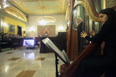 L'acte ha comptat amb una interpretació musical d’arpa a càrrec de Berta Puigdemasa.