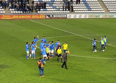 El Lleida Esportiu, segon a la classificació, després de guanyar l'Huracán Valencia per 1 a 0 al Camp d'Esports.