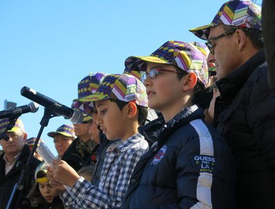 Lectura del manifest a la festa del "Posa't la Gorra" d'Afanoc a la Seu Vella.