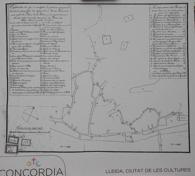 Plànol dels antics dipòsits d'aigua en la zona del Centre Històric corresponent a l'antic Call Jueu..